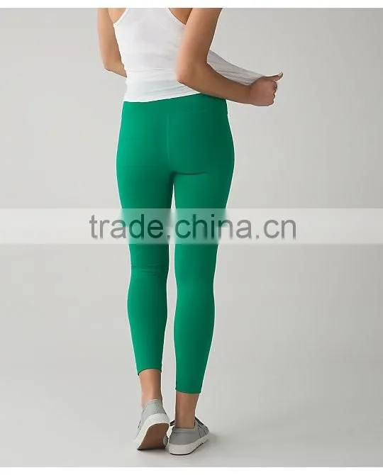 High waist green wholesale Yoga Pants for women fitness wear in 2016