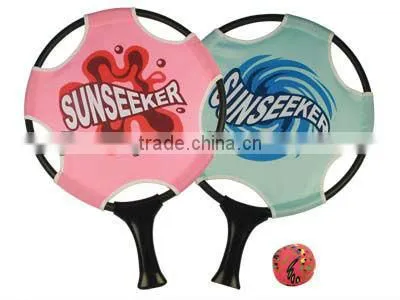Plastic outdoor toy beach racket with pvc bag
