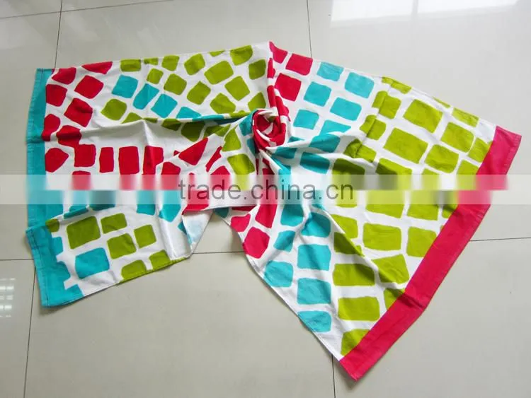 Pure cotton beautiful color seaside plaid beach swimming towel