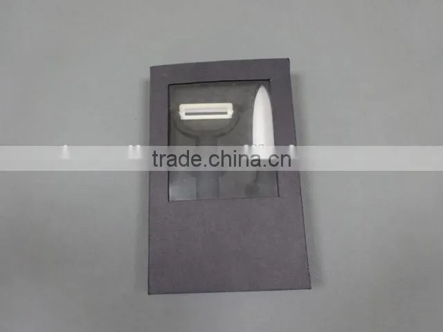 Ceramic Knife with a Peeler in Black Window Box packaging