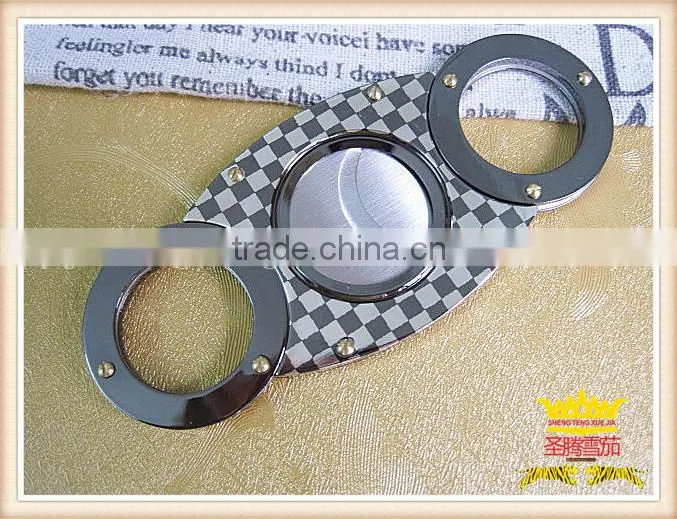 Red plastic cigar scissors, cigar cutter