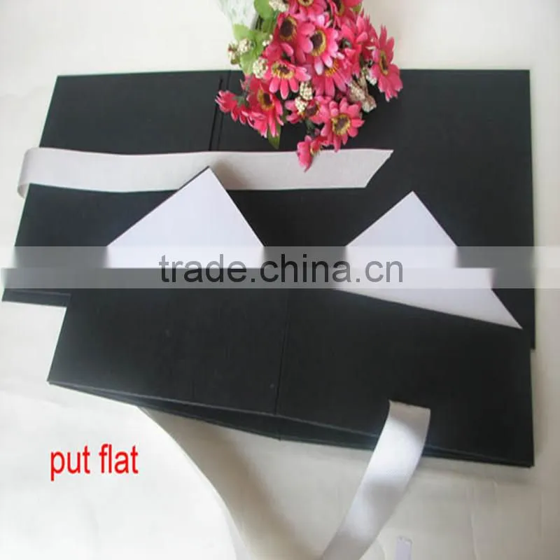 Hot-Sale Newly Design Paper small black Folding Box with ribbon