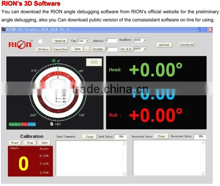 SDC620B Industry 3D Compass Sensor North Finder With Screen Display With Heading Accuracy 0.3deg Range 360deg Measurement