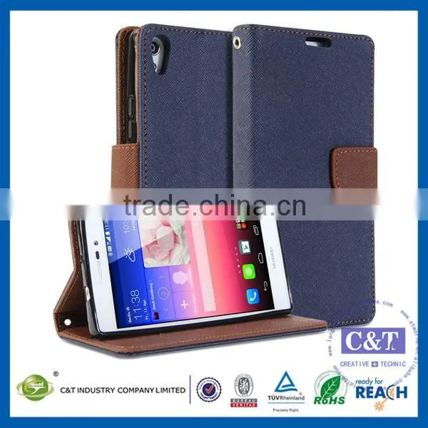 C&T Fashion new product customized flip case for huawei p7