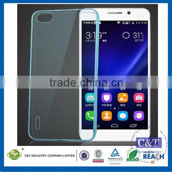 C&T Ultra Thin Slim clear crystal TPU gel Soft back skin case for huawei honor 6 plus