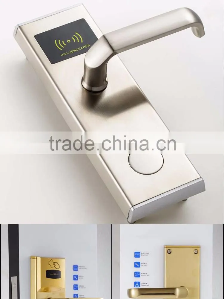 rfid card security electric handle safe digital smart keyless hotel door lock