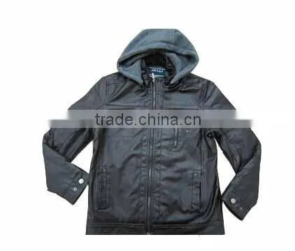 Apparel stockslots Kids Washed PU Jacket Boys Jacket kids clothes