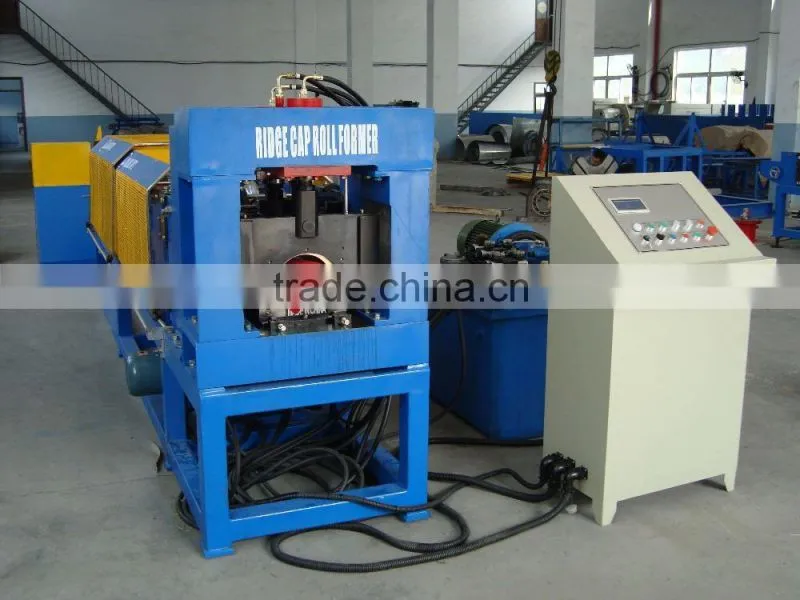 Color Coated Metal Roofing Use Step Tile Ridge Cap Roll Forming Machine Roof Ridge Roll Forming Machine