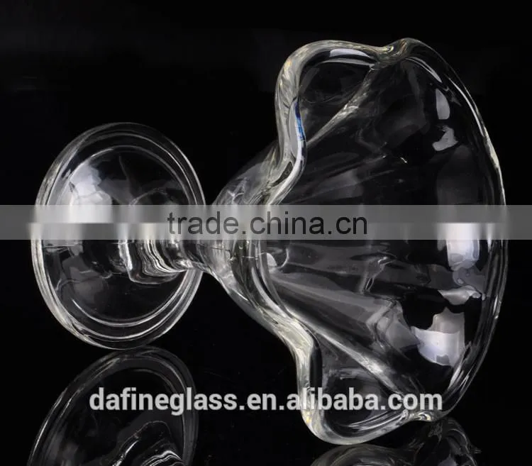 240ml Creative transparent flower shape glass ice cream cup dessert bowl