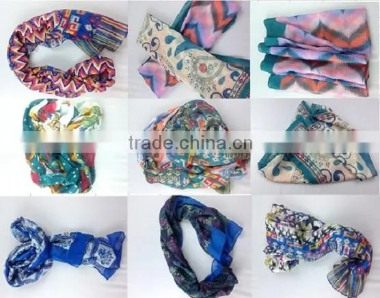 screen printed polyester lady scarf of China professional supplier