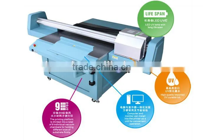 Galaxy UV Printing Machine Flatbed Printer UD-1312UFW with White color (1.3m *1.2m with 2 pcs DX5 Head )