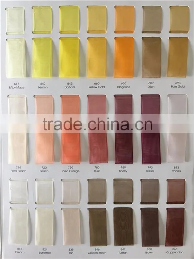 Factory Direct Sale Sheer Organza Ribbon 100% Polyester Organza Ribbon 100% Nylon Sheer Organza Ribbon