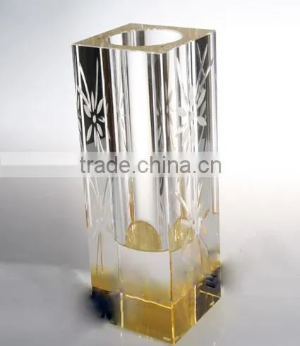 2016 hot selling beautiful crystal pen holder ,yellow color office set