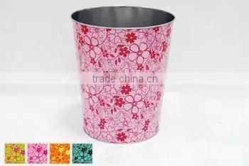 Round tin can waste bin/Metal waste bin/Tin Trash can