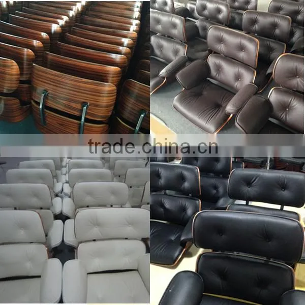 100% Italian Leather Sofa Lounge Chair Ottoman Footstool Retro Furniture
