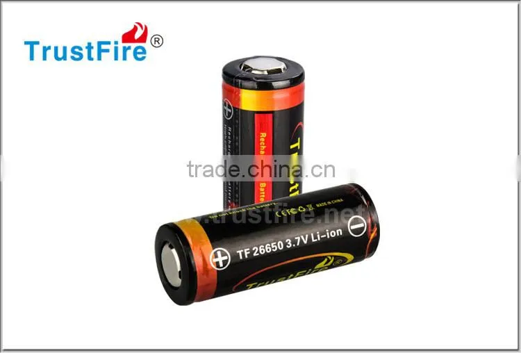 Trustfire original rechargeable 3.7V li ion button top 5000mah hgh capacity lithium battery