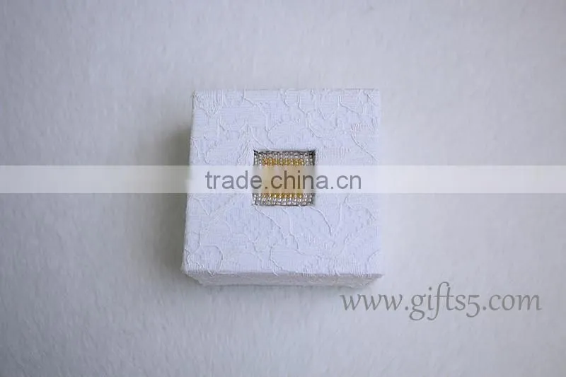 2016 New design wedding ring boxes ring jewelry box with beaded name plate of S