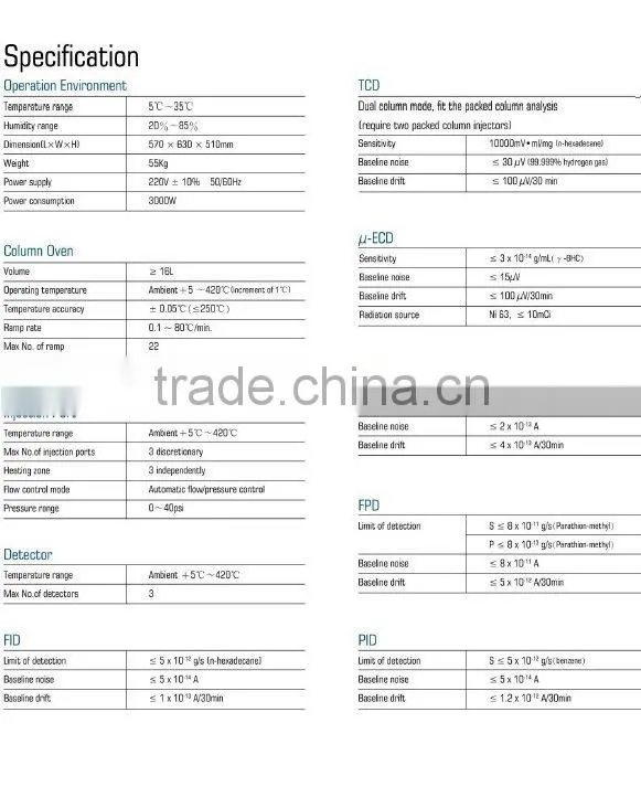 GC7980 Gas Chromatography System laboratory equipment