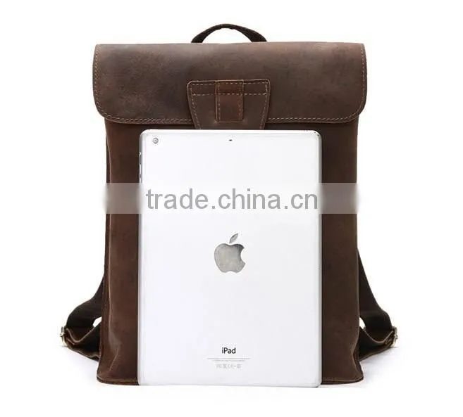 Manufacturer Wholesale Genuine cowhide leather school backpack bag