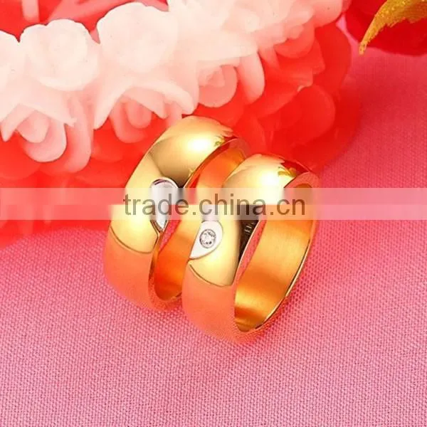 2016 Fashion High Quality Plating Gold Heart Zircon Rings