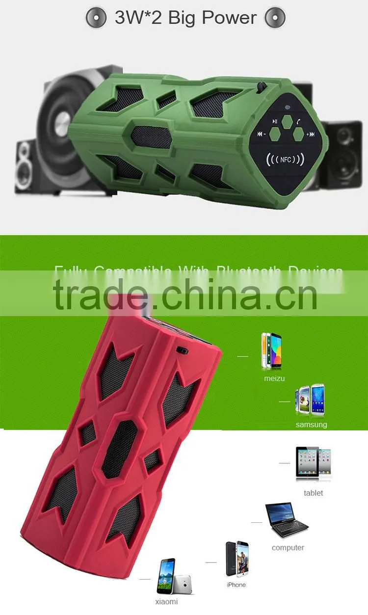 Portable hands-free call waterproof powerbank wireless bluetooth speaker with nfc function