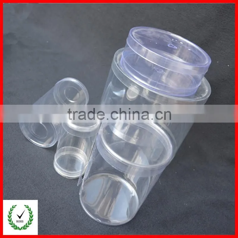 Transparent plastic cylinder tube container for toy gift accessory exhibition