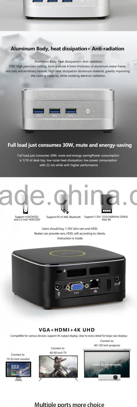 High Quality Standard Realan Mr.NUC-i5B5200-V3U motherboard Core i5-5200U Dual 5th generation
