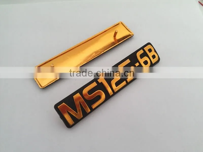 die cutted letter embossed metal stickers