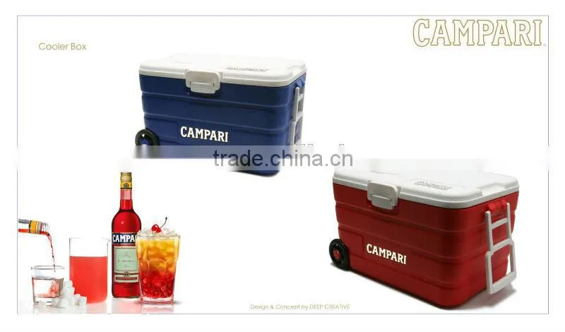 Super quality 40L plastic cooler box with wheels,ice cooler box, fishing cooler box
