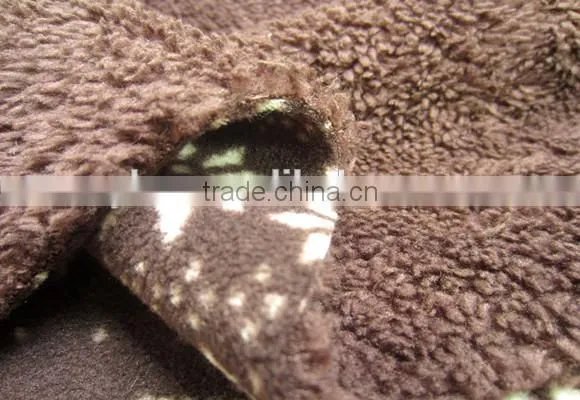 Snow Pattern Christmas Desigan Polar Fleece with Sherpa Throw Blanket/Fabric