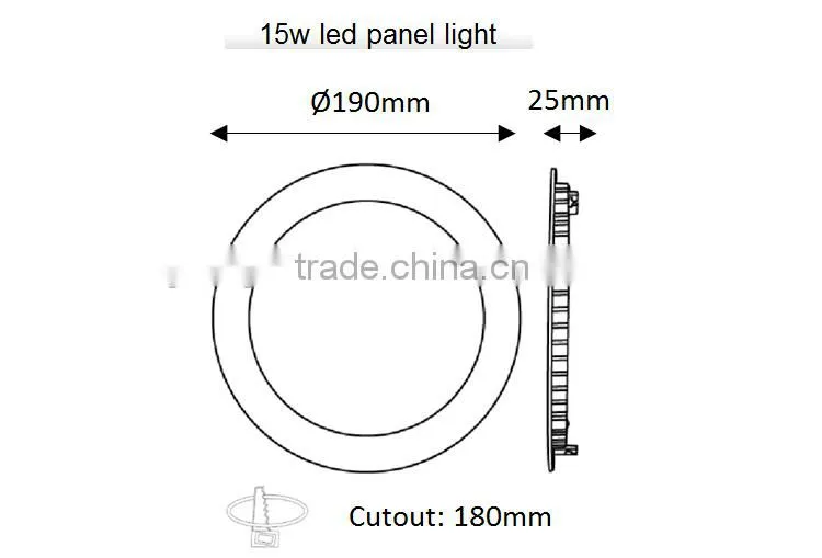 110V super slim led panel ceiling light / 15 watt smd led lamp encastre