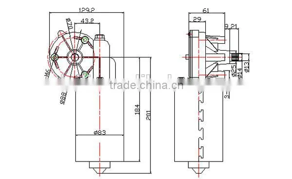 120W bus windshield power wiper motor