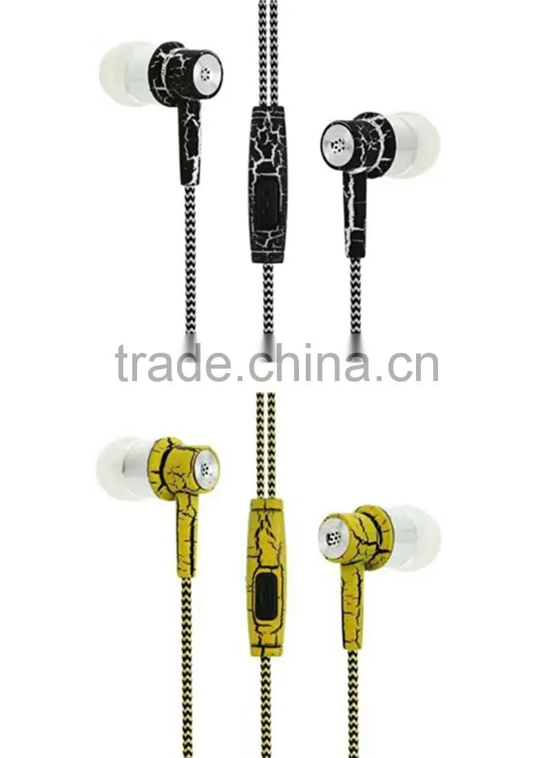 Top 50 sport metal crack earphone with Mic earbuds