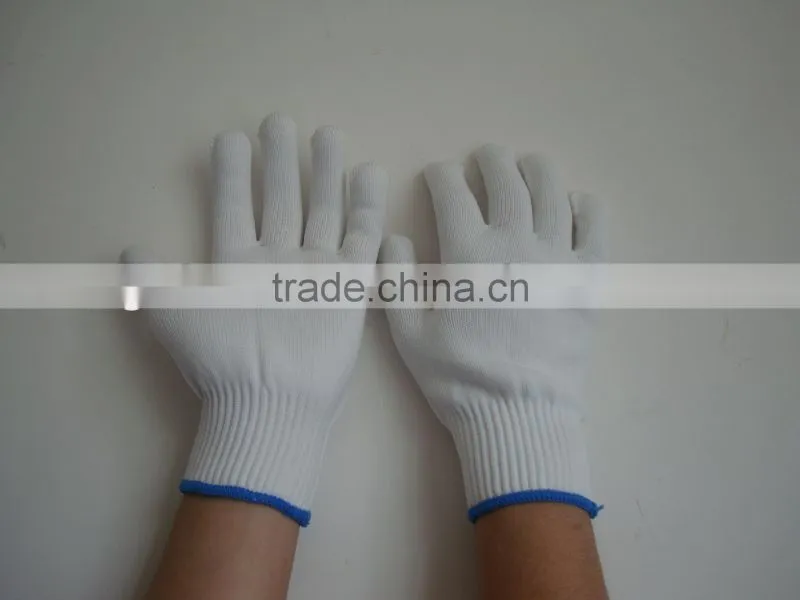 ESD gloves, HAND GLOVE plastic dropping on fabric gloves