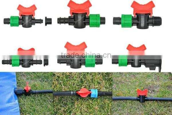 drip tape fittings Mini Valve male thread Fitting Joiner for drip tape irrigation