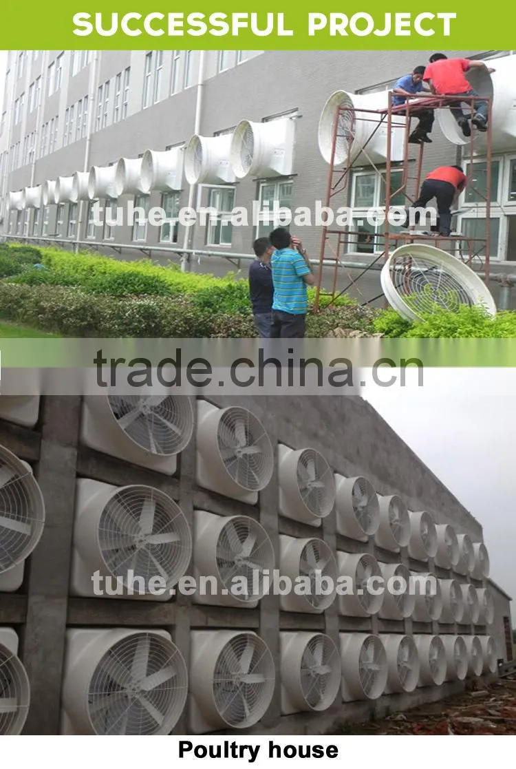 Poultry farm temperature control system with Cone fan