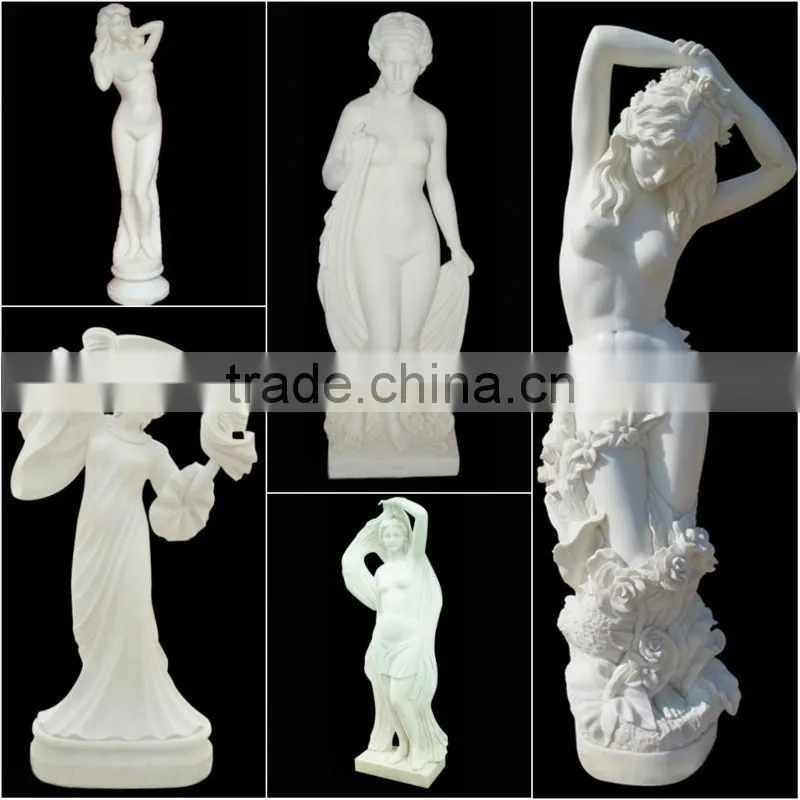 Garden Hand Carved Life-size Female Marble Statue