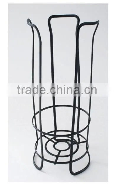 Freestanding Kitchen Use Metal Wire Tissue Paper Towel Holder Chrome