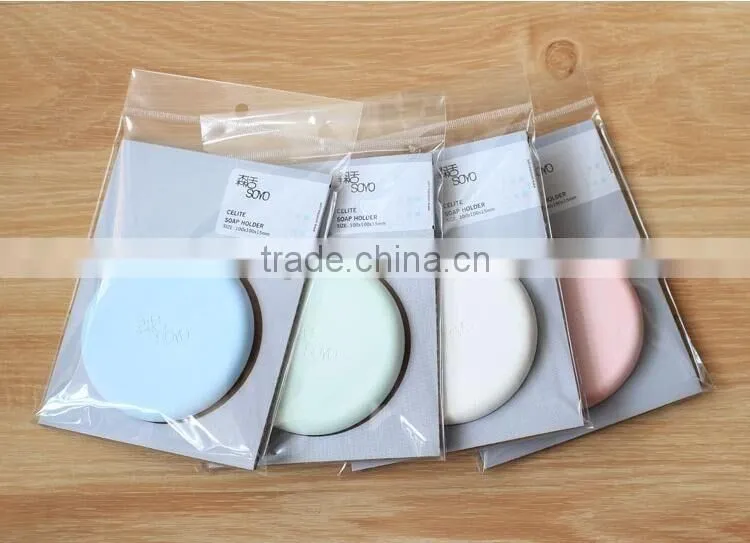 Creative Household Environmental Diatomaceous Earth Round/Square Soap Holder Eradicate Odor Water Absorption Soap Box