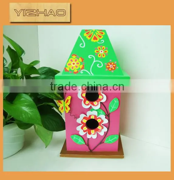 Outdoor Decorative Wooden Bird House Wholesale YZ-1201005