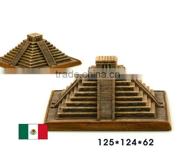 2016 mexico souvenirs resin Mexico and Pyramid building model