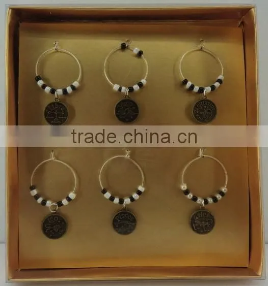 12 constellations wine glass charms wine glass marks