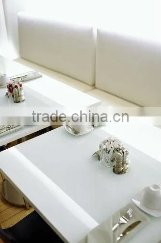 Site match solid wood stone top restaurant long bar table