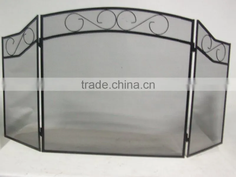folding hand forged cast iron fireplace screens