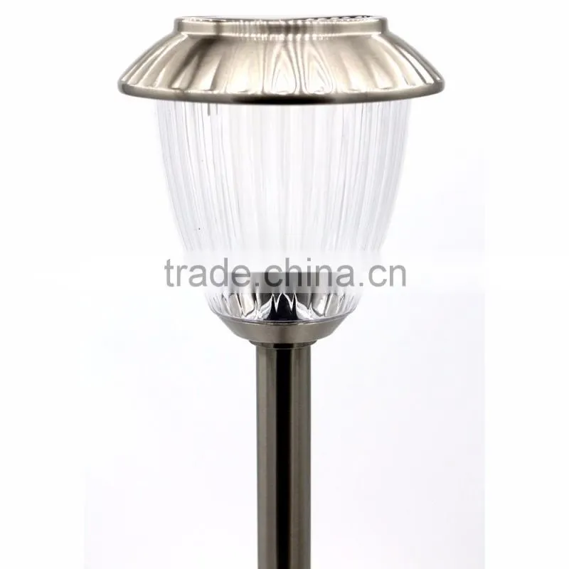 8pk Stainless Steel Solar Path Light Outdoor LED Landscape Lawn Garden Lamp- 115 mm