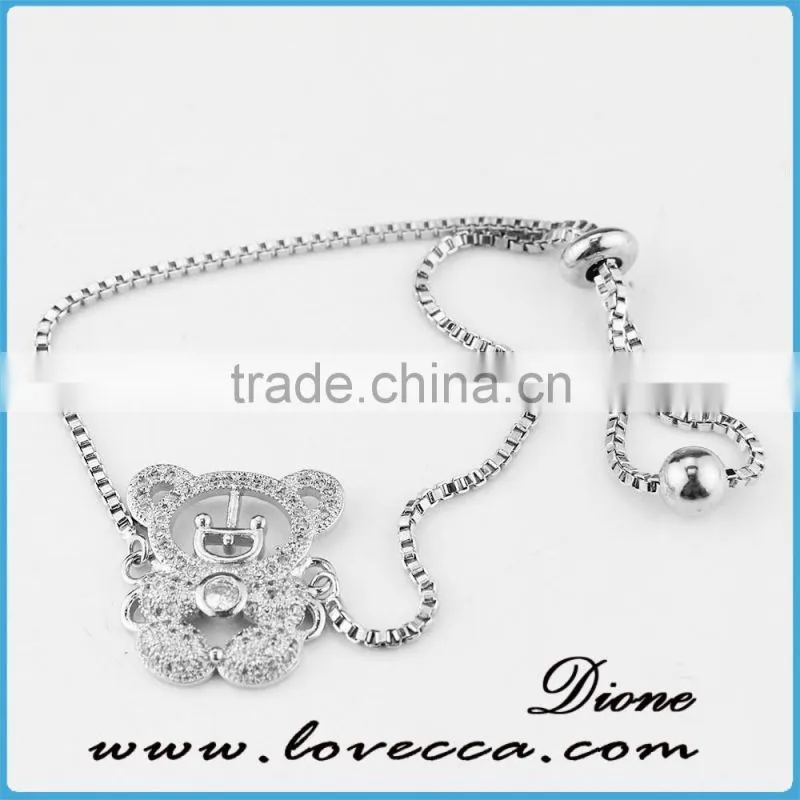 24Kt gold bracelet micropave CZ girls gold chain bracelet