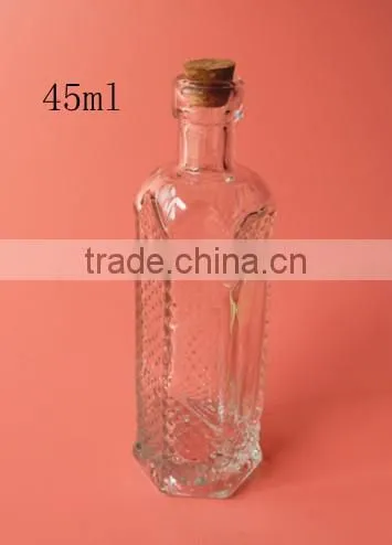 cheap liquid use mini glass cork bottle