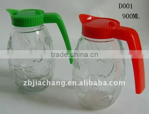 900ml glass fruit juice jar with plastic lid D001-2