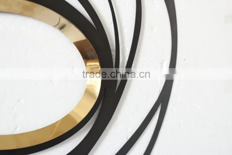 304 Polishing Electroplating Gold Stainless Steel Mirror Frame with Convex mirror Manufacturer Decorative Wall Mirror Wholesale