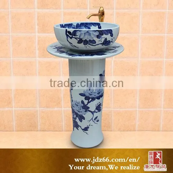 China bathroom ceramic sink marble counter top wash basin
